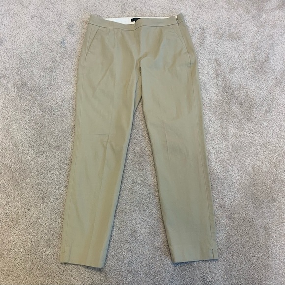 J. Crew tan beige slim ankle pants Sz 4 stretch side zipper - Picture 10 of 10